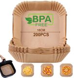 AiQInu Bakpapier voor Airfryer, 200 stuks, 16 cm