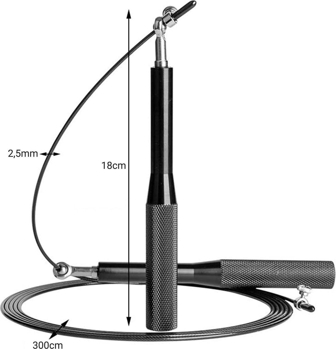 Positive Things Springtouw Premium - Verstelbaar speedrope - Zwart Staal