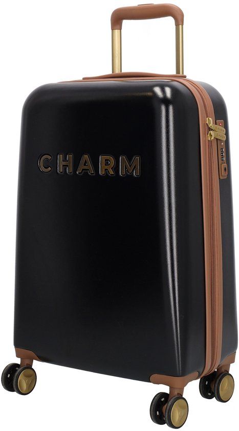 Charm London Capetown Koffer 20 Inch - Handbagage - Hardcase - S - Reizen - Travel - Dames - Zwart