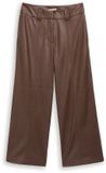 Tom Tailor Culotte broek in leerlook - Maat 42/28 - dark pecan brown