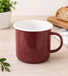 KRÜGER Mug classique en émail, 350 ml, Bordeaux/Blanc