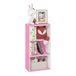 Furinno LUDER Boekenplank, 3-laags moderne boekenplank, open planken boekenkast 9,3 x 16 x 31,4, voor woonkamer, slaapkamer, thuiskantoor, roze/wit