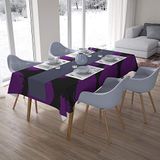 Bonamaison Tafelkleed, Anti-Mold, Sneldrogend, Waterdicht, 100% Polyester Tafellaken, Paars, zwart, 140 x 200 Cm