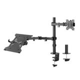 ACT Monitorarm met laptophouder - Zwart - 32 inch