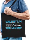 Bellatio Decorations Naam cadeau Tasje voor Valentijn - The man, The myth the Legend - katoenen - zwart