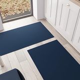 PETTI Artigiani Italiani - Keukentapijt, keukenloper, wasbaar, antislip, keukenloper, eenkleurig, 52 x 380 cm, blauw, 100% Made in Italy