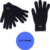 Heatkeeper Gebreide thermohandschoenen - Heren - Navy - S/M - 2-Paar