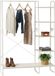Merkloos Relaxdays Kledingrek met planken - 160 x 120 x 45 cm - wit-natuur