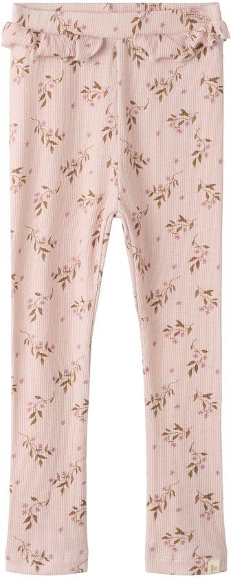 Lil' Atelier Legging Print Gebloemd Biologisch katoen Hushed Violet Maat 104