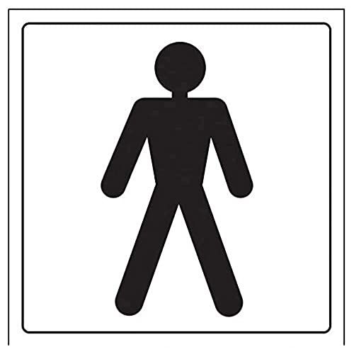 VSafety 71047AM-S "Gents Toilet" Algemeen Deurbord - Zelfklevend Vinyl - Vierkant - 150 mm x 150 mm - Zwart