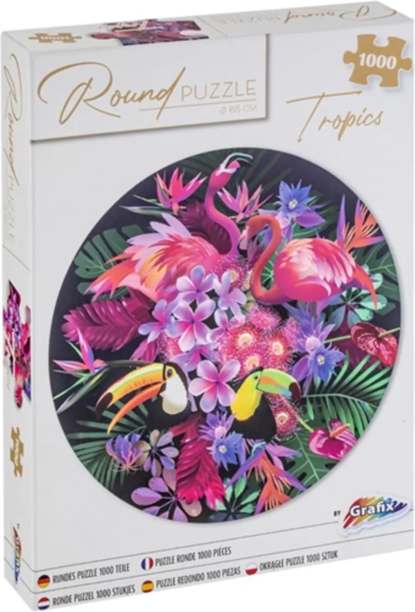 Grafix - Ronde Puzzel Tropisch 68 cm - 1000 stukjes