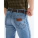 Wrangler Ceinture en cuir à boucle plaque Marron Foncé Taille 95