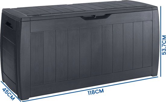 Viking Choice Opbergbox tuinkussen - 270L - zwart - kussenbox -