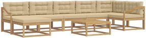 vidaXL - Bankenset - 8-delig - Wit en Beige