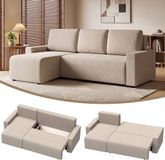 HOMCOM Sofa Bed Polyester Beige