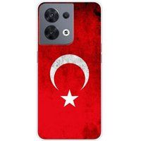 1001 coques Oppo Bedrukt siliconen hoesje compatibel met Oppo Reno 8 5G Drapeau turquie