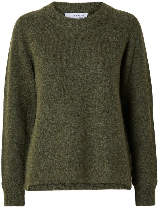 SELECTED WOMEN Lulu Ls Knit O-neck B Sweater - Hoodie - Vest - Groen - Maat M