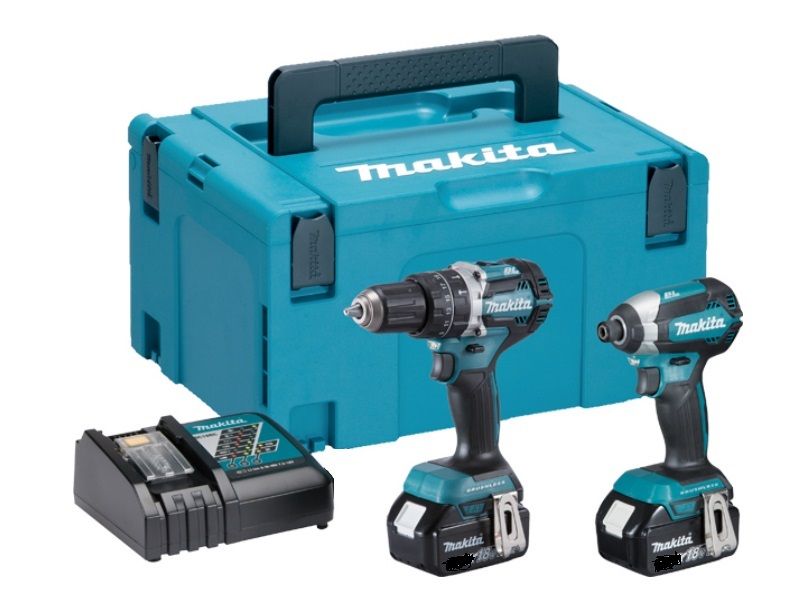Makita DLX2180MJ - DHP484 Accuklopboor + DTD153 Slagschroever 18V 4,0 AH Li-ion +