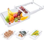 BeiJingLiangPinJiaZuoKeJiWenHuaFaZhanYouXianGongSi Organisateur de réfrigérateur extensible avec boîtes de rangement transparentes pour fruits et légumes, tiroir pratique avec poignée pour un stockage et une organisation optimaux