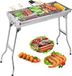 Grill à charbon pliable pour extérieur, idéal pour le camping