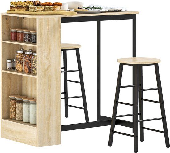 HOMCOM Barset - Eiken/Zwart