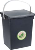 Excellent Houseware Gft afvalbakje voor aanrecht - 5,5L - antraciet grijs - afsluitbaar