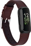 Strap-it 3 leren bandje - donkerbruin - Geschikt voor Fitbit Inspire
