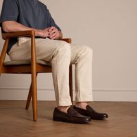 Manfield Heren Donkerbruine Leren Loafers Maat 40