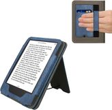 kwmobile flip cover voor e-reader - geschikt voor Amazon Kindle (2022/2024) - Van imitatieleer en -suède - In donkerblauw / donkergrijs