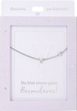 Depesche ketting zilver met letter V en hartje - sieraden cadeau.