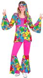 Widmann Hippie Jaren 60 Kostuum Vrouwen XS Roze