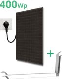 LDY Zonnepaneel met Stekker Inclusief Plat Dak Bevestiging - 400 Wp paneel + 300 W Micro Omvormer - Plug & Play