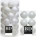 Bellatio Decorations Shoppartners Bv Kerstversiering kunststof kerstballen winter wit 6-8 cm pakket van 49x stuks