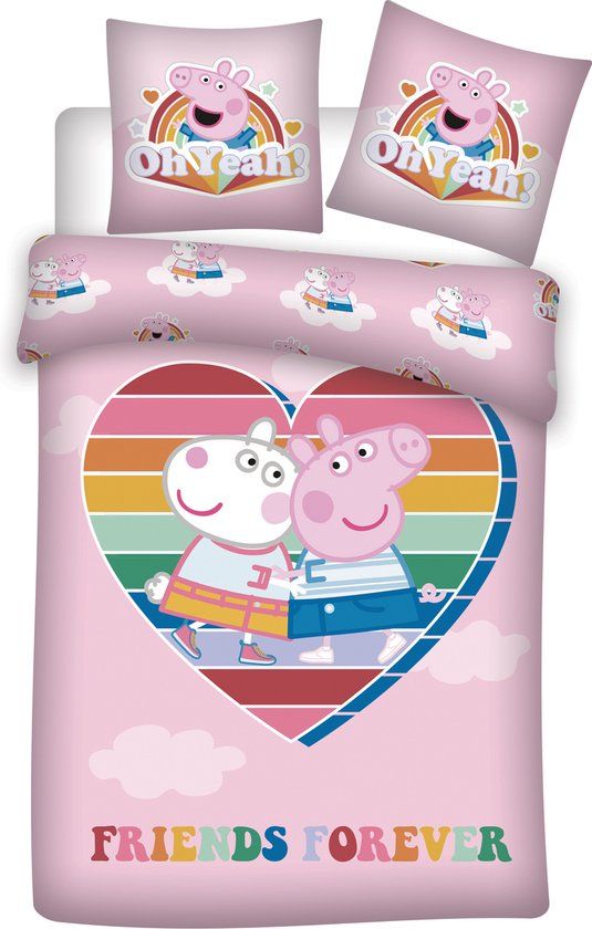 4KidsOnly Peppa Pig Dekbedovertrek Friends forever 140 x 200 cm - Polyester