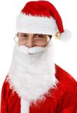 Merkloos Luxe kerstmuts met witte baard - rood/wit - volwassenen - pluche