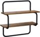 vidaXL Wandplank met 2 niveaus Gerookt eiken 60 x 24,5 x 61 cm