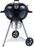 Muntel® Houtskoolbarbecue - Kogelbarbecue - Kogelgrill - Op Wielen - BBQ - Grill - Draagbaar - Uitklapbaar - Camping - Zwart - 47 cm