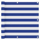 VidaXL Balkonscherm 90x400 cm oxford stof wit en blauw