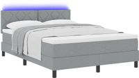 vidaXL Boxspringbed met matras, lichtgrijs, 140 x 200 cm, stof