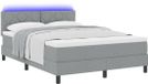 vidaXL Boxspringbed met matras, lichtgrijs, 140 x 200 cm, stof
