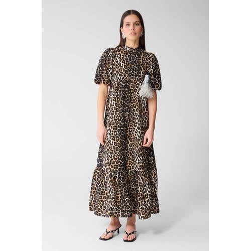 Shoeby Maxi Jurk met Panterprint Bruin