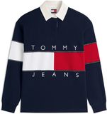 Tommy Jeans Trui Tjw Ovs Flag Rugby Dw0dw22827 C1g Dark Night Navy Dames Maat - M