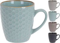 Excellent Houseware Luxe Gekleurde Stoneware Bekers/Koffiekopjes - 4x - 300 ml