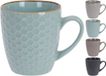 Excellent Houseware Luxe Gekleurde Stoneware Bekers/Koffiekopjes - 4x - 300 ml