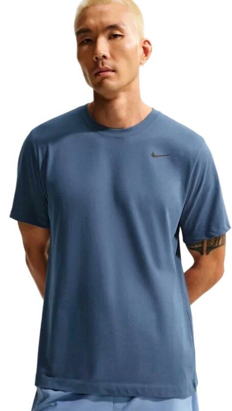 Nike Dri-fit Heren Fitness T-shirt Korte Mouw Blauw XXL