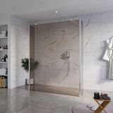 FortiFura Galeria Vrijstaande Inloopdouche - 160x200cm - Rookglas - Antikalk - 8mm Veiligheidsglas - 2 Zijwanden - 40cm - Wandsteunen en Hoekprofielen - Hoogglans Chroom
