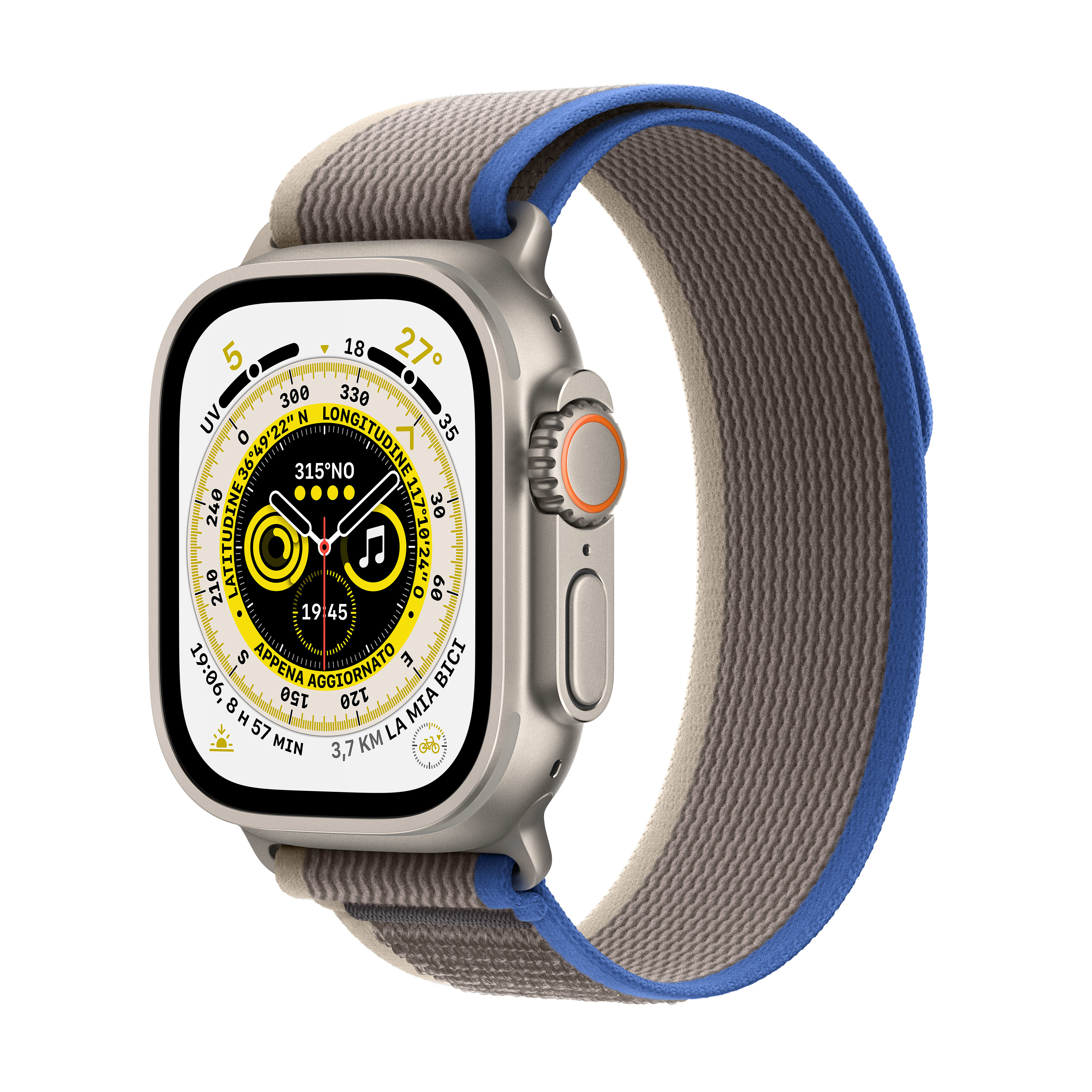 Apple Watch Ultra blauw, grijs / M|L