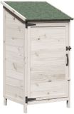 vidaXL Tuinschuur met plat dak, wit, 56 x 114 cm, massief vurenhout