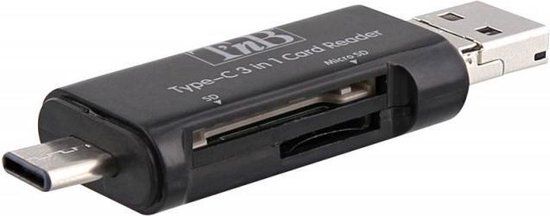 T'nB TCREAD3IN1 Geheugenkaartlezer USB 3.2 Gen 1 (3.1 Gen 1) Type-C Zwart