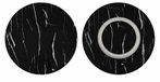 Plateau tournant rond en bois avec aspect marbre noir - 50,8 cm
